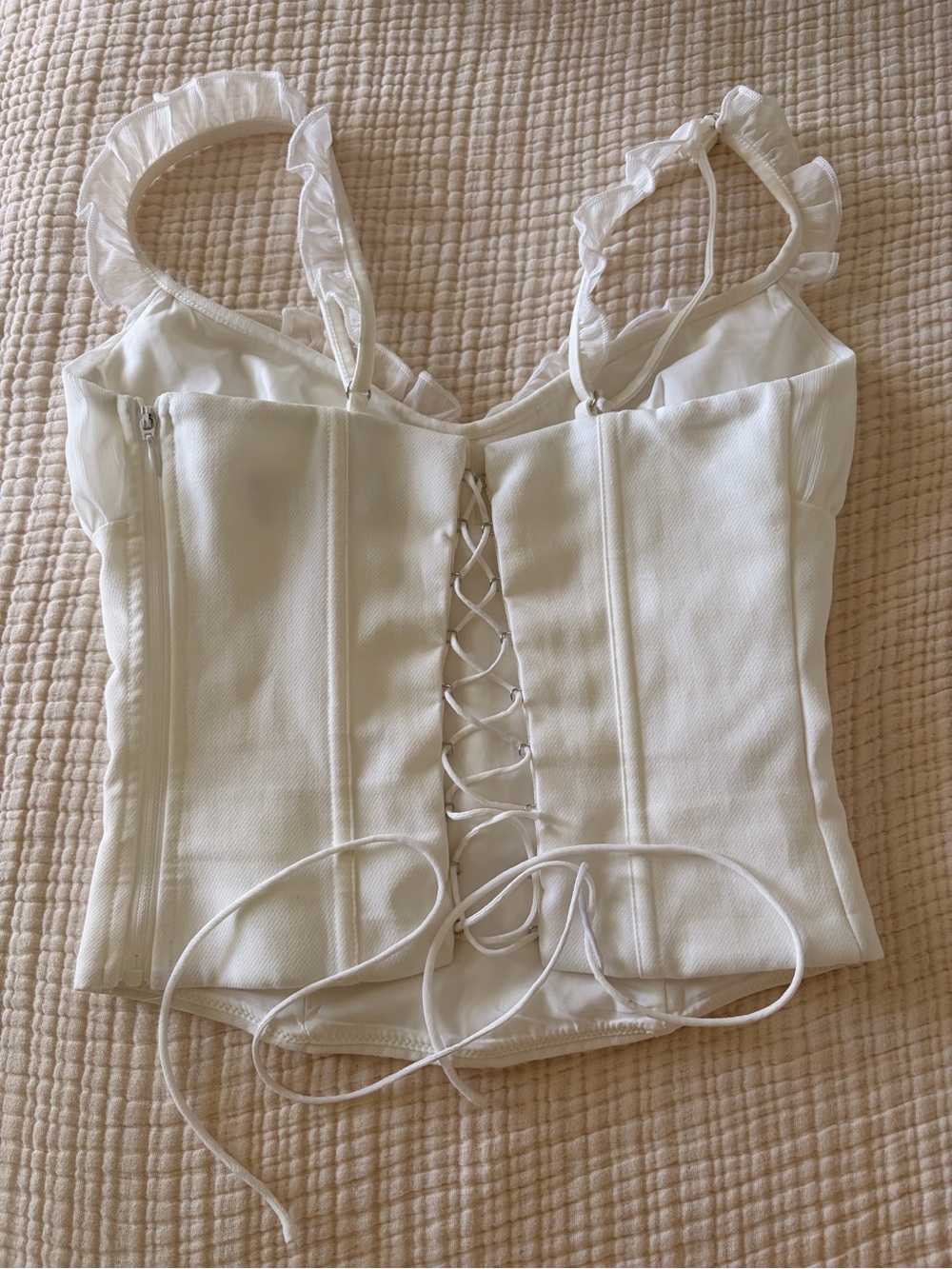 White Fox Boutique White Ruffle Bustier Cami - Picture 3 of 3
